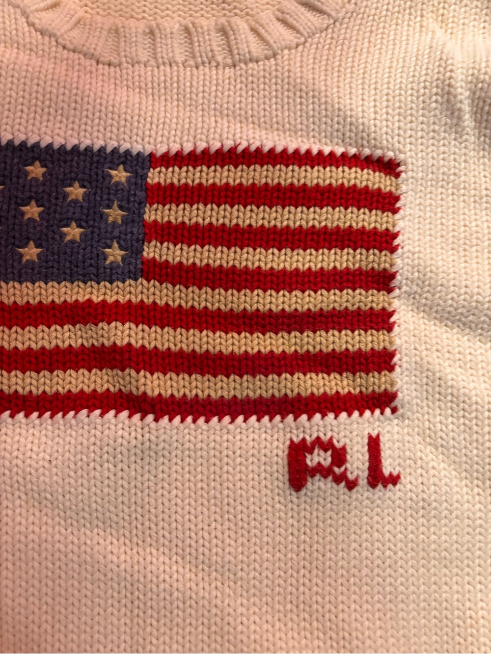 Polo Ralph Lauren Flag Cotton Crewneck Sweater - Picture 2 of 4